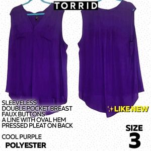 Torrid double breasted pocket faux button blouse